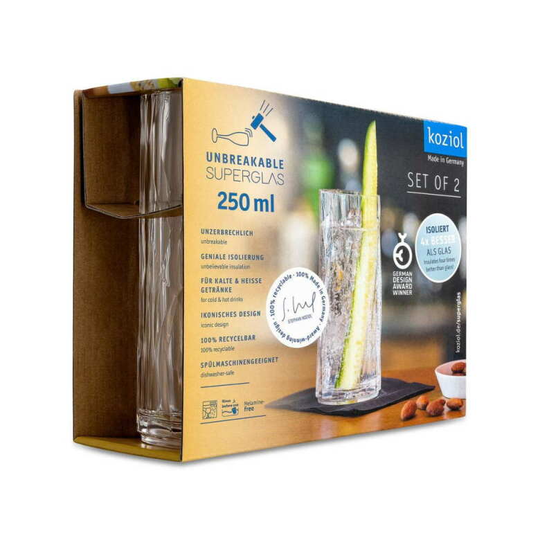 Longdrinkglas plast 250 ml, KOZIOL/superglas, 2 pack