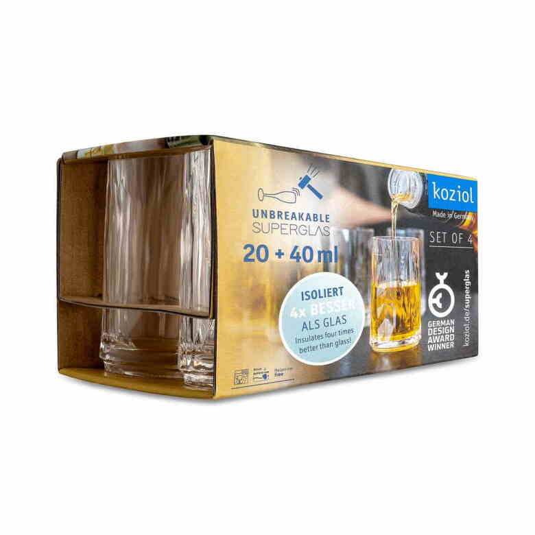 Snapsglas/Shotglas Plast 40 ml, KOZIOL/superglas, 4-pack