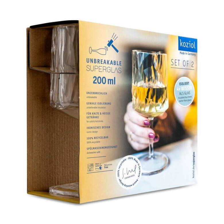Vinglas Plast 200 ml, KOZOIL /superglas, 2-pack
