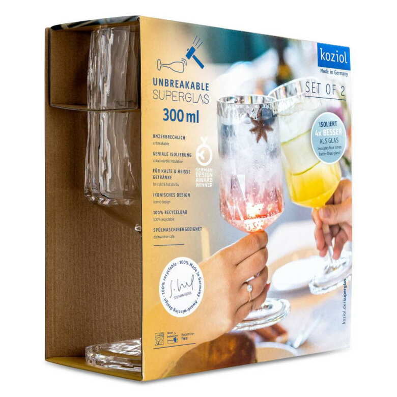 Vinglas Plast 300 ml, KOZOIL /superglas, 2-pack
