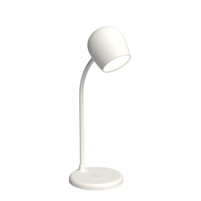 LED-lampa med trådlös laddare och högtalare