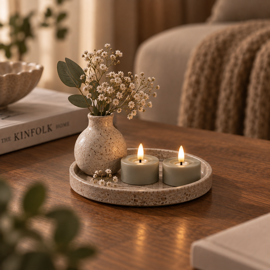 LED-värmeljus,2-pack, Sand, DeluxeHomearte