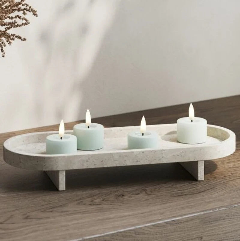 LED-värmeljus, 6 x 4,5 cm, 2-pack, Sage Green, / DELUXEHOMEART