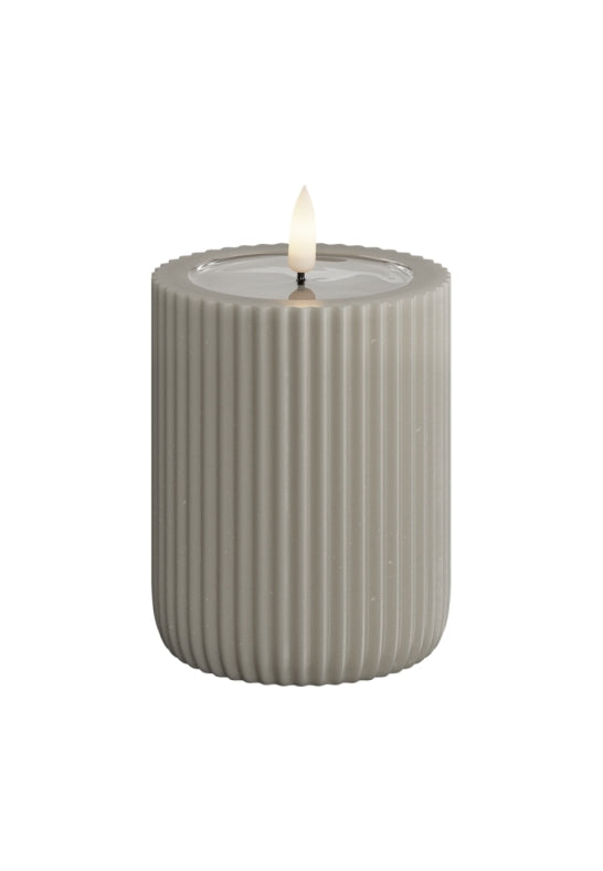 LED-Blockljus sand "randigt" UNIQUE Candles