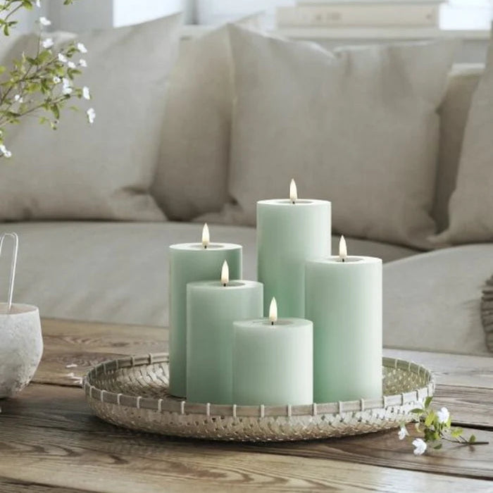 LED Blockljus Sage Green , flera storlekar / DELUXEHOMEART