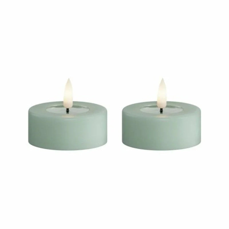 LED-värmeljus, 6 x 4,5 cm, 2-pack, Sage Green, / DELUXEHOMEART