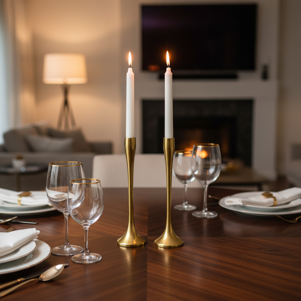 Ljusstake guldfärgad 31 cm