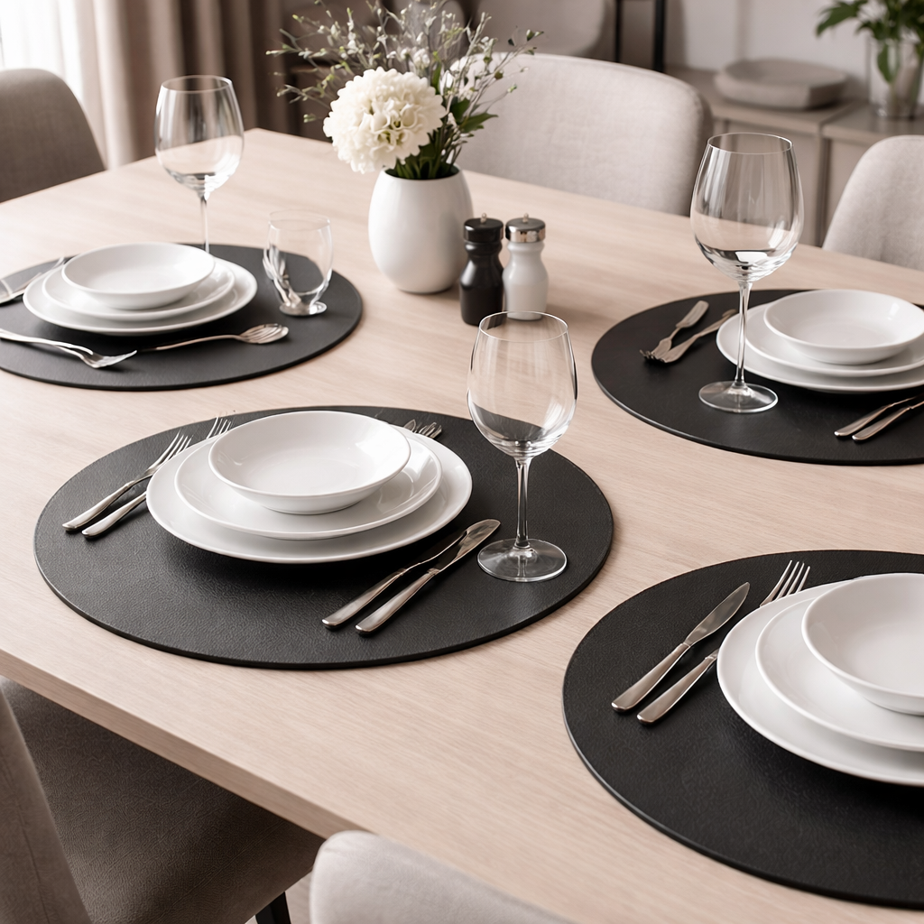 Vändbara underlägg (svart och vit)